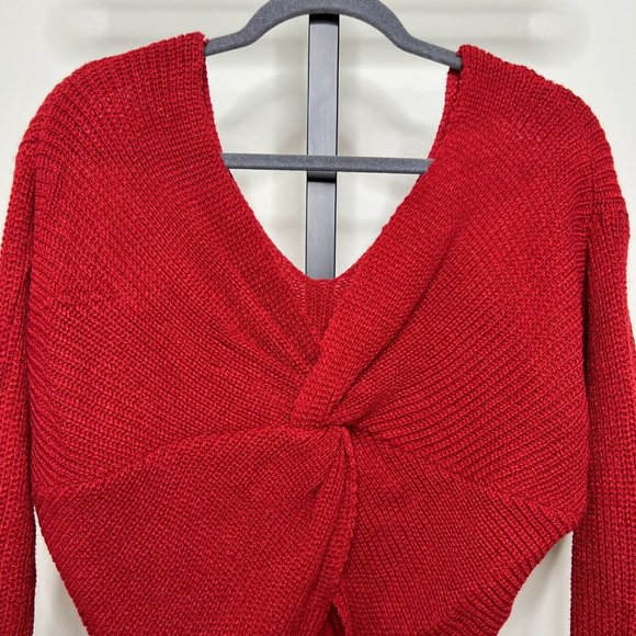 NWOT - Red Twist Back Sweater - Backless - Off Shoulder - Medium - 4/6 - Crimson - Picture 9 of 12